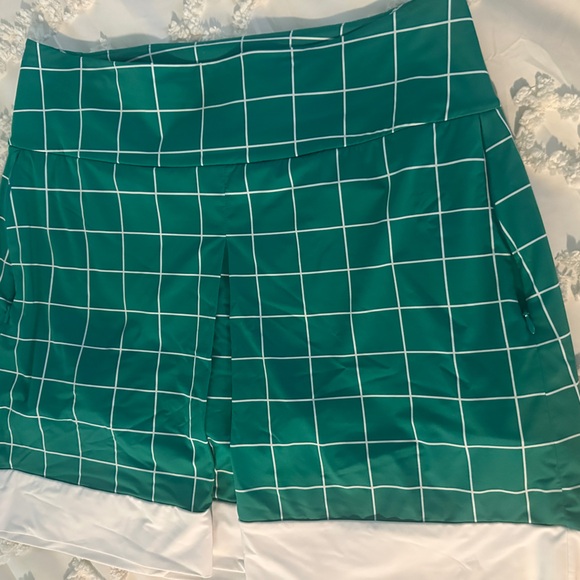 Kinona Teal Grid Mini Skirt - Picture 4 of 5